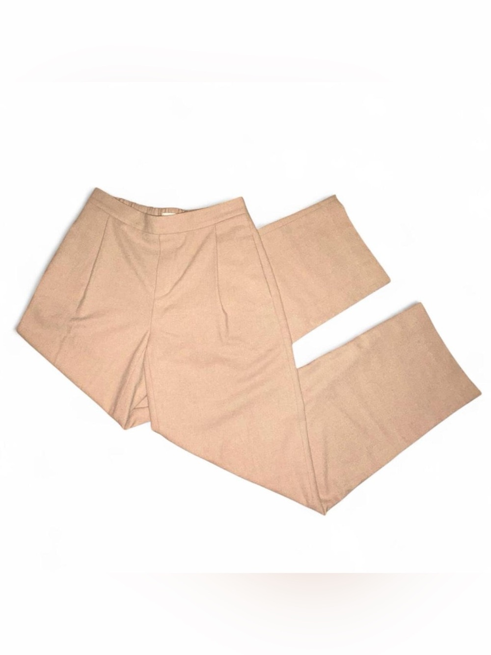 Vince Wide Leg Pull On Trousers XS Wool Blend Pants Pleated Pockets Quiet Luxury